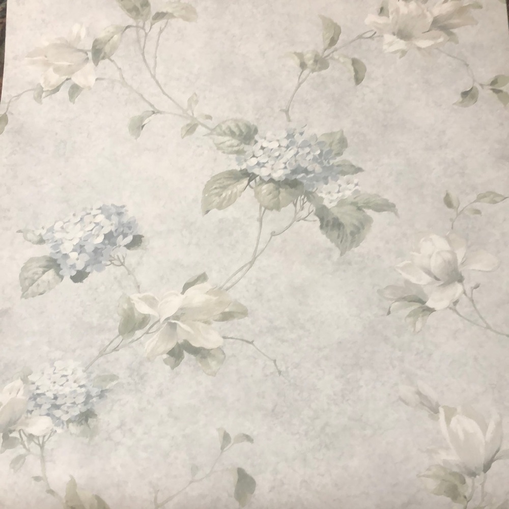 Beautiful French country wallpaper . Two double rolls . 56 sq feet each roll